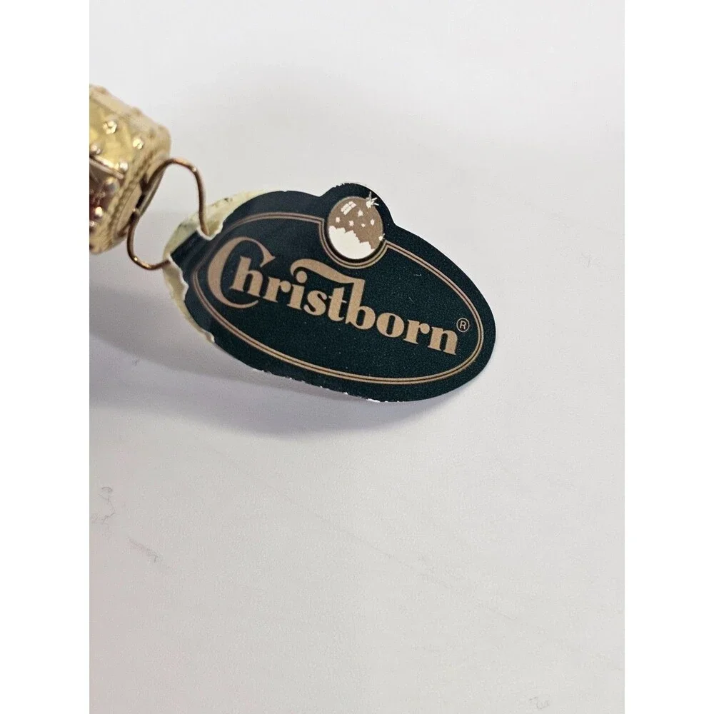 NEW VINTAGE Christborn‎ Marshall Field's Blown Glass Sparkly Pear Ornament Fruit